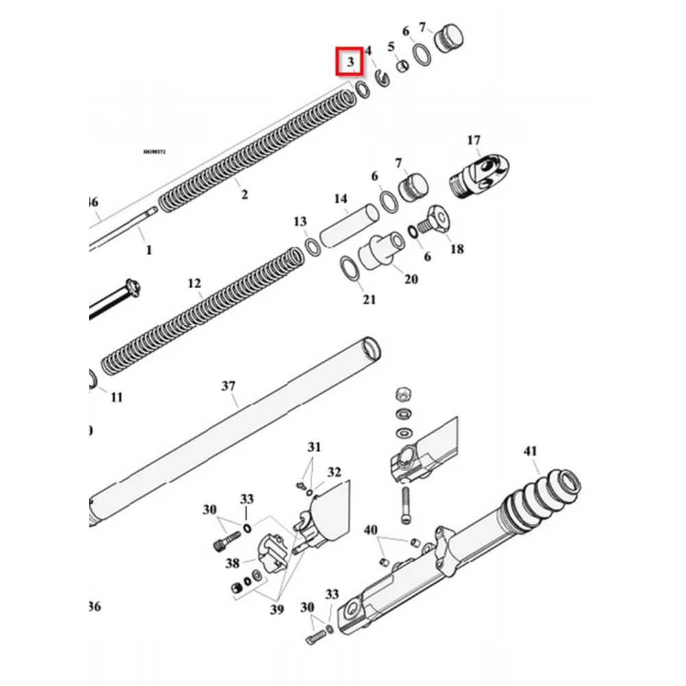 Aluslevyjousi Monotube Shock Etuhaarukka XL1200X 16-21; 1200XS 18-20
