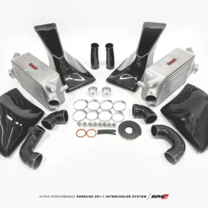 AMS Performance 13-15 Porsche 911 Turbo/Turbo S (991.1) Alpha Intercooler Kit w/Carbon Fiber Shrouds