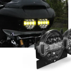 D14 tuhoaja LED-moottoripyörän ajovalo päivityssarja Harley-Davidson Road Glide, '15-'23 varten DENALI Electronics