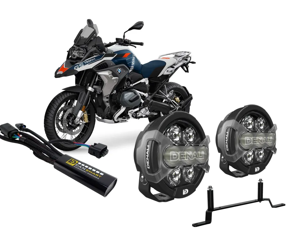 DENALI D7 PRO CANsmart™ -paketti sopii BMW R1250GS '19-'23 & R1200GS '13-'18 -malleihin DENALI Electronics