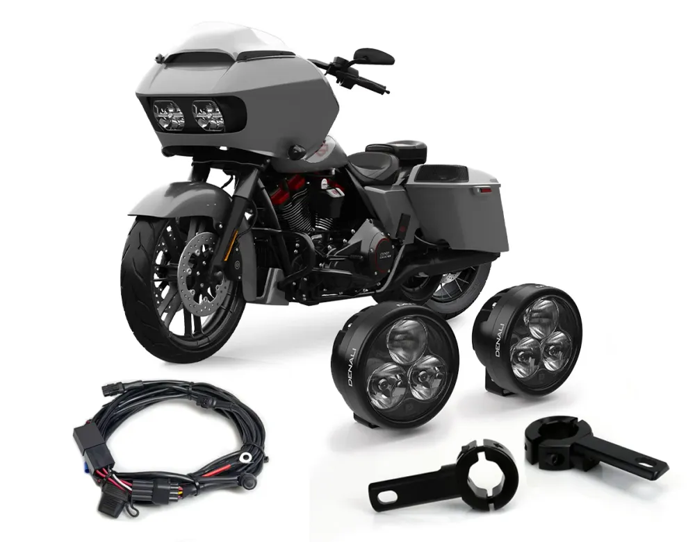 D3 Essential -valaistuspaketti moottorinsuojatelineillä - Harley Davidson -moottoripyörät DENALI ELECTRONICS