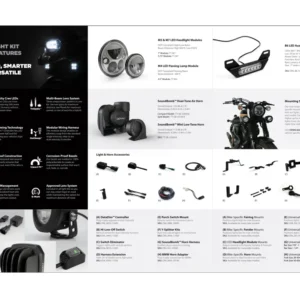 Kolminkertainen tuote-esite DENALI Electronics