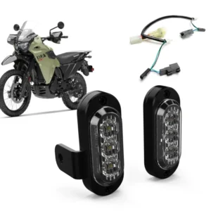 Plug-&-Play -haarukkaasennettu T3-suuntavilkkusarja Kawasaki KLR650:lle DENALI Electronics