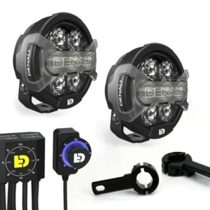 D7 PRO Premium -valaistuspaketti DialDim-ohjaimella ja törmäyspalkkikiinnikkeellä - Yleismalli DENALI ELECTRONICS