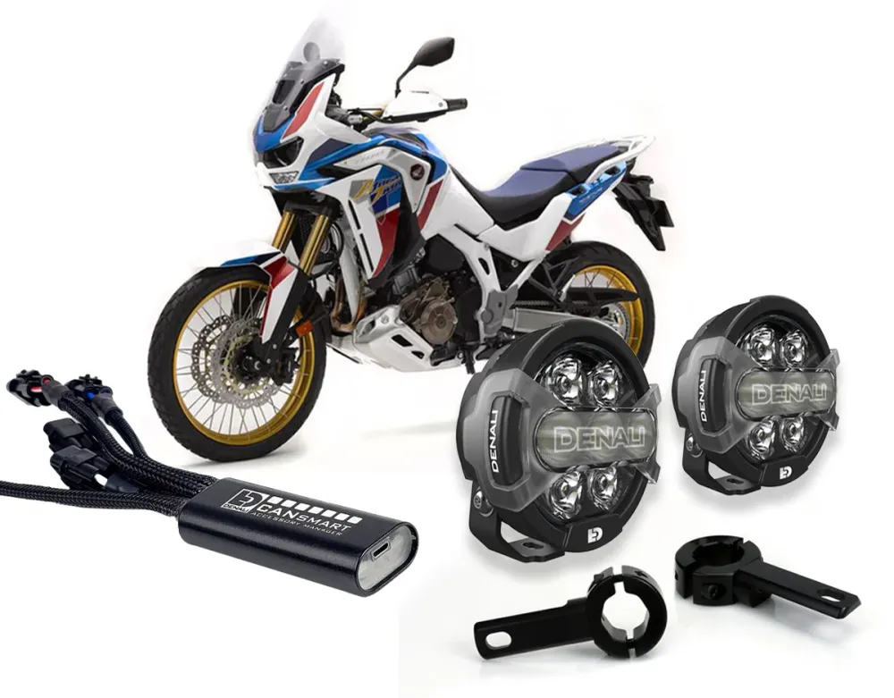 D7 Pro Premium -valosarja törmäyspalkkikiinnikkeillä - Honda Africa Twin 1100 / 1100 ADV S 2020-2023 DENALI ELECTRONICS