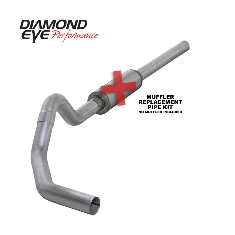 Diamond Eye KIT 4in Catback MFLR RPLCMENT PIPE Single AL: 2004.5-2007.5 DODGE CUMMINS 600