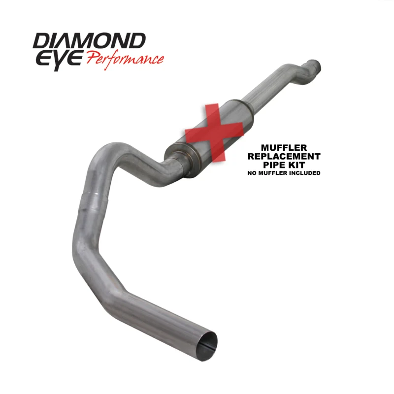 Diamond Eye KIT 4in Catback MFLR RPLCMENT PIPE SGL AL: 03-07 FORD 6.0L F250/F350 (Extended Cab Only)