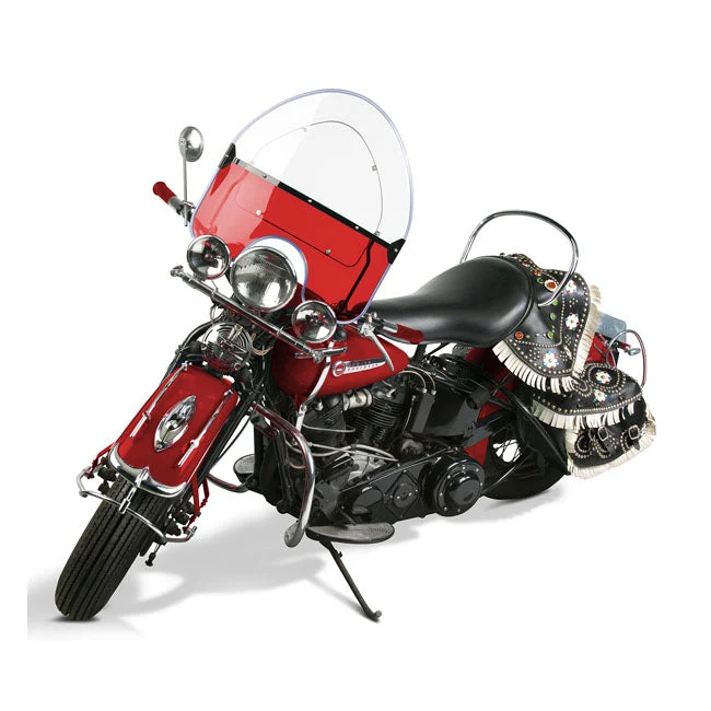 NC helmikoristeinen alempi tuulilasi Punainen Knucklehead 36-47; Panhead 48