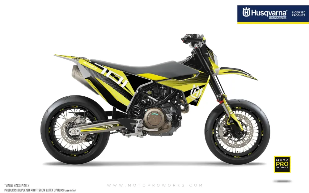 Husqvarna 701 Enduro Grafiikat - "Featherlight" (Keltainen)