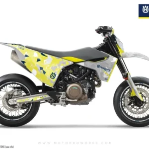 Husqvarna 701 Enduro Grafiikat - "Flake" (Harmaa/Keltainen)