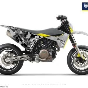 Husqvarna 701 Enduro Grafiikat - "Flake" (Harmaa/Musta)