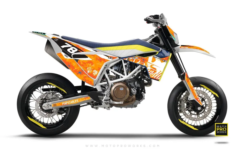 Husqvarna 701 Enduro Grafiikat - "MARPAT" (oranssi)
