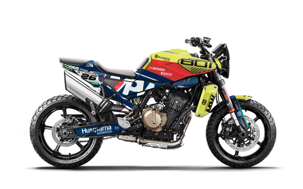 Husqvarna 801 Svartpilen GRAFIIKAT - "P1" (Sininen/Punainen)