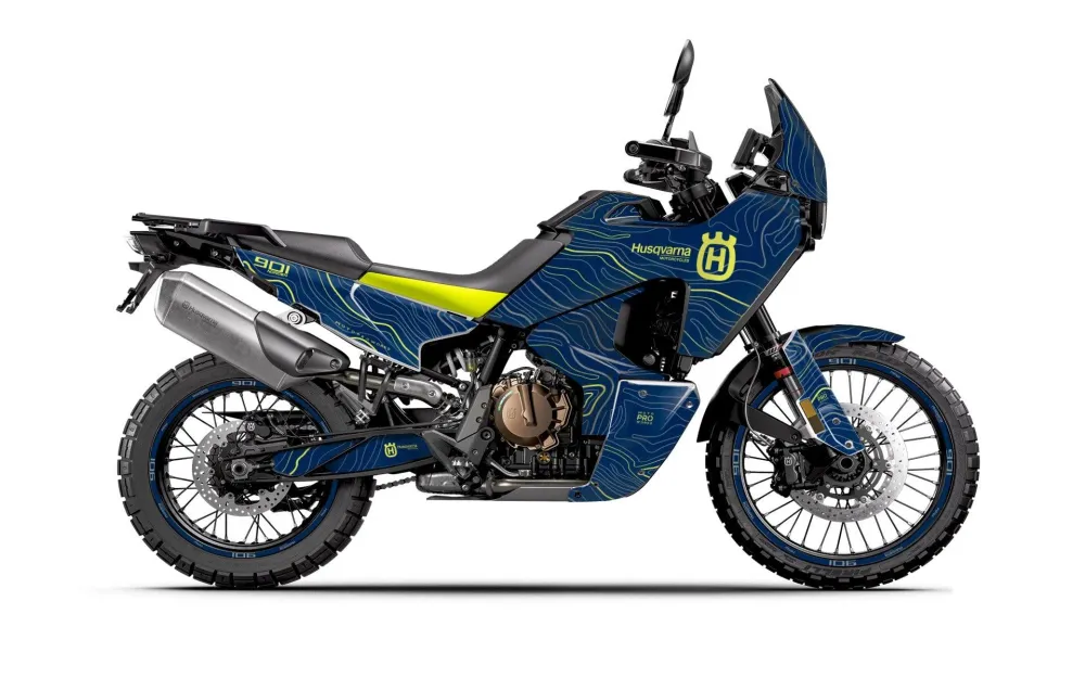 HUSQVARNA Norden 901 GRAFIIKAT - "Topography" (Sininen/Keltainen)