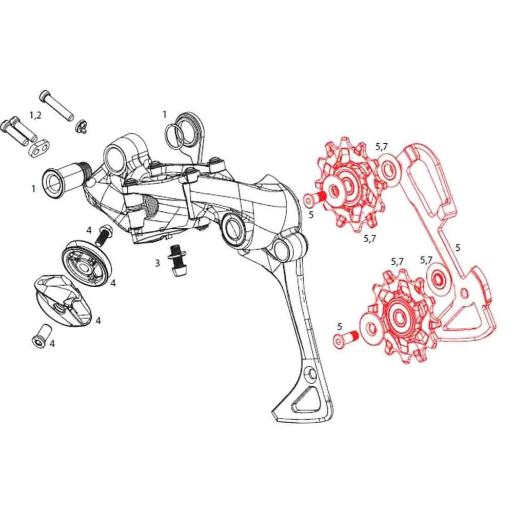 Inner Clevis + 1x11V SRAM XX1 X-SYNC -rullat (1x11V)