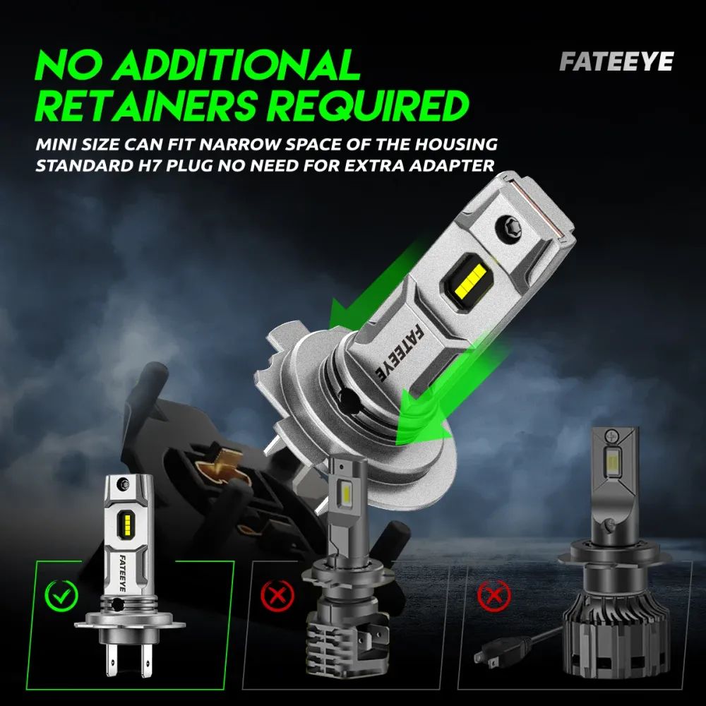 2 kappaletta 50W 10000 lumenin auton ajovalolamppuja, H7 LED-lamppu.