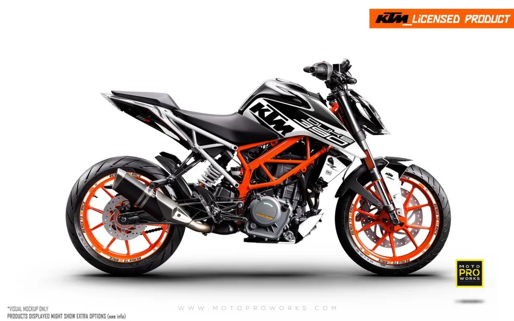 KTM 125 Duke GRAFIIKAT - "Torque" (Valkoinen/Musta)