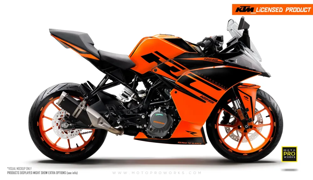 KTM RC 125/200/250/390 GRAFIIKAT - "Torque" (Black/Orange)