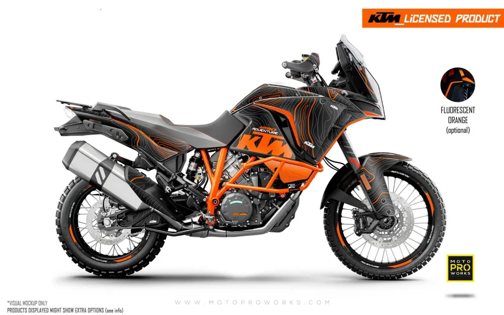 KTM 1290 Super Adventure GRAFIIKAT - "Topography" (Musta/Oranssi)