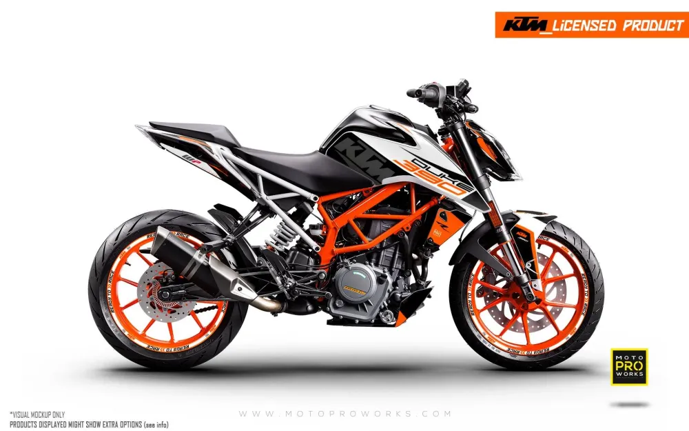 KTM 250 Duke GRAFIIKAT - "Torque" (Valkoinen/Musta/Oranssi)