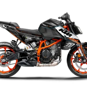 KTM 390 Duke 2024-2025 GRAFIIKAT - "Rasorblade" (Musta/Oranssi)