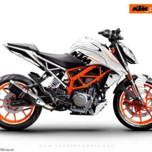 KTM 390 Duke GRAFIIKAT - "Topography" (Valkoinen/Oranssi)