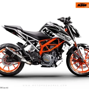 KTM 390 Duke GRAFIIKAT - "Torque" (Valkoinen/Musta)