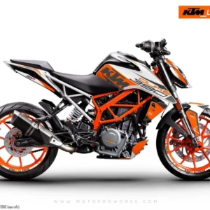 KTM 390 Duke GRAFIIKAT - "Torque" (Valkoinen/Oranssi)