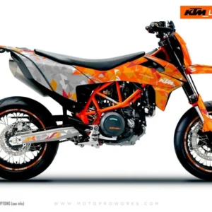 KTM 690 Enduro GRAFIIKAT - "Flake" (Harmaa/Oranssi)