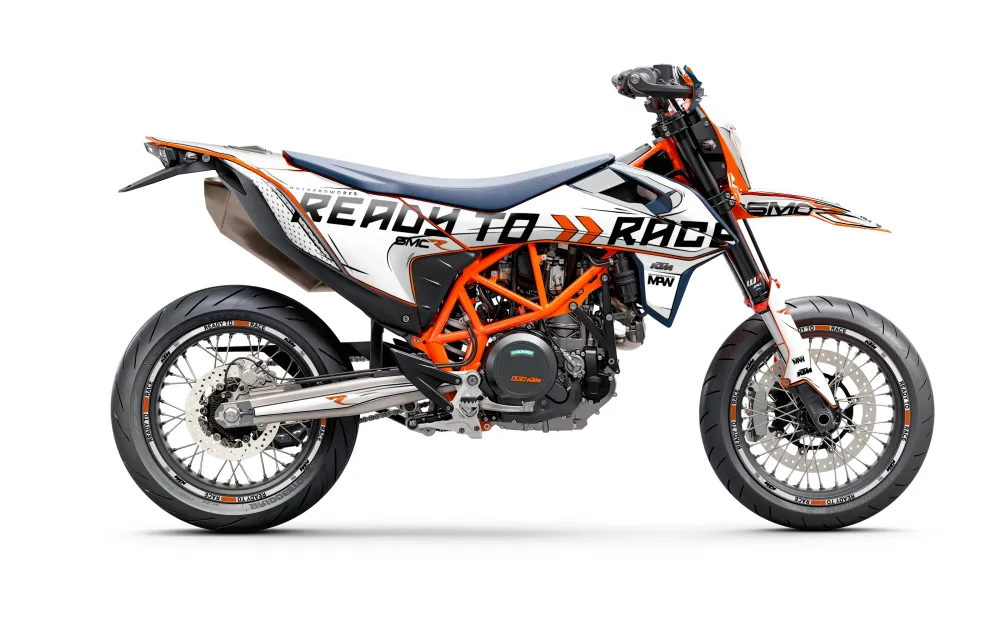 KTM 690 SMC-R GRAFIIKAT - "Ready2Race-Trace" (Valkoinen)