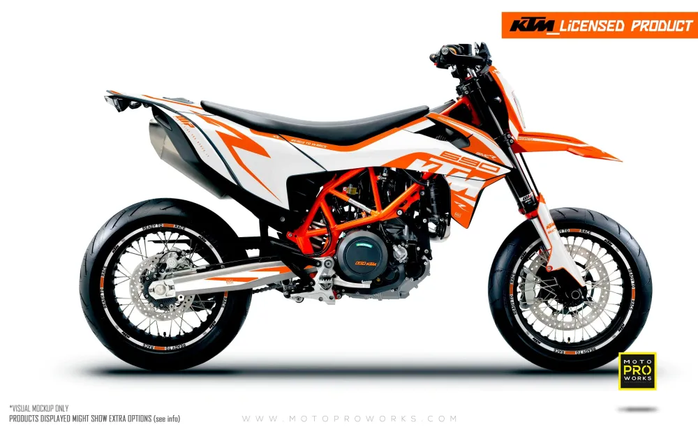KTM 690 SMC-R GRAFIIKAT - "Torque" (Kiinteä/Oranssi/Valkoinen)