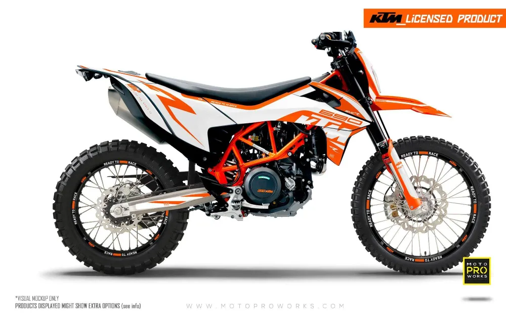KTM 690 SMC-R GRAFIIKAT - "Torque" (Kiinteä/Oranssi/Valkoinen)