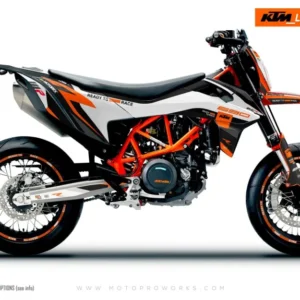 KTM 690 SMC-R GRAFIIKAT - "Torque Reloaded" (Valkoinen/Musta/Oranssi)