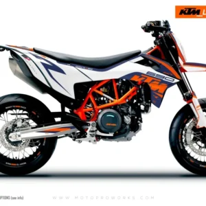 KTM 690 SMC-R GRAFIIKAT - "Torque" (Valkoinen/Sininen)
