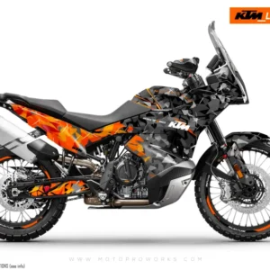 KTM 790/890 Adventure R/S 2023 GRAFIIKAT - "Flake" (Musta/Oranssi)