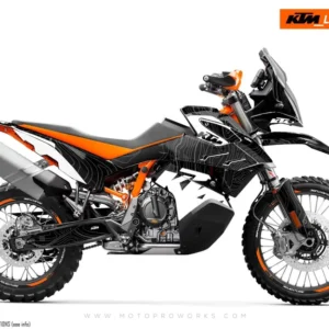 KTM 790/890 Adventure R/S GRAFIIKAT - "Topography" (Musta/Valkoinen)