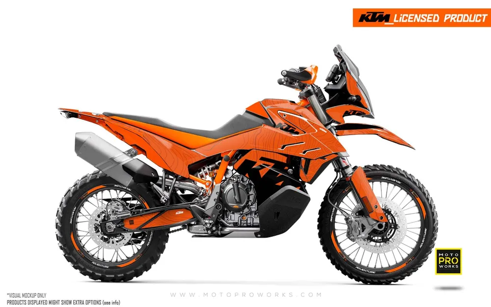 KTM 790/890 Adventure R/S GRAFIIKAT - "Topography" (Oranssi)
