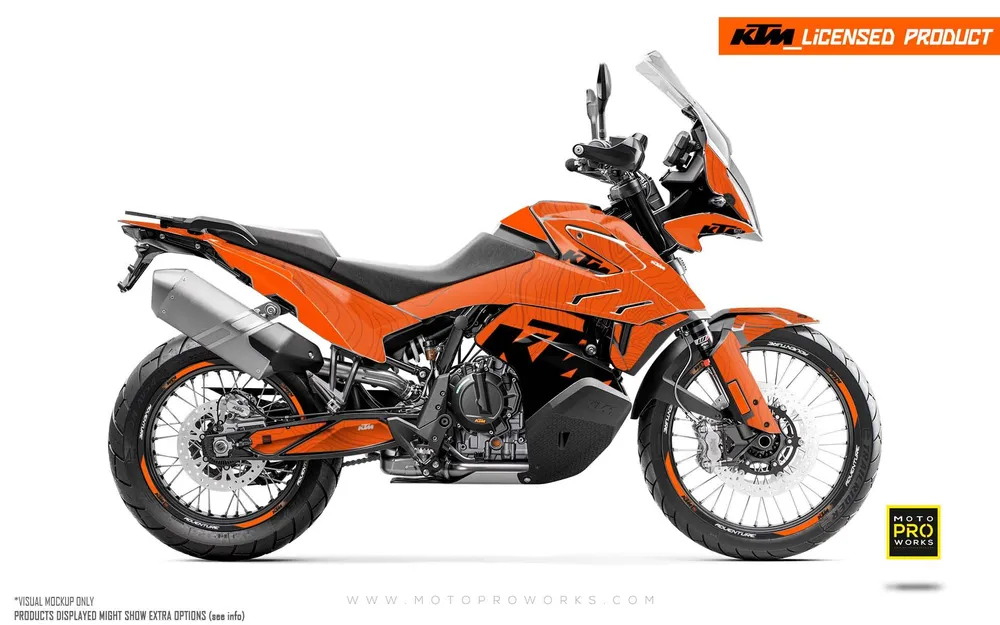 KTM 790/890 Adventure R/S GRAFIIKAT - "Topography" (Oranssi)