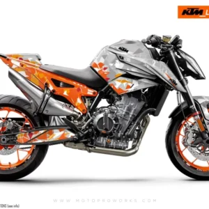 KTM 790/890 Duke GRAFIIKAT - "Flake" (Oranssi/Harmaa)
