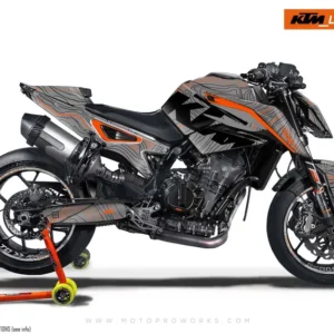 KTM 790/890 Duke GRAFIIKAT - "Topography" (Harmaa/Oranssi)