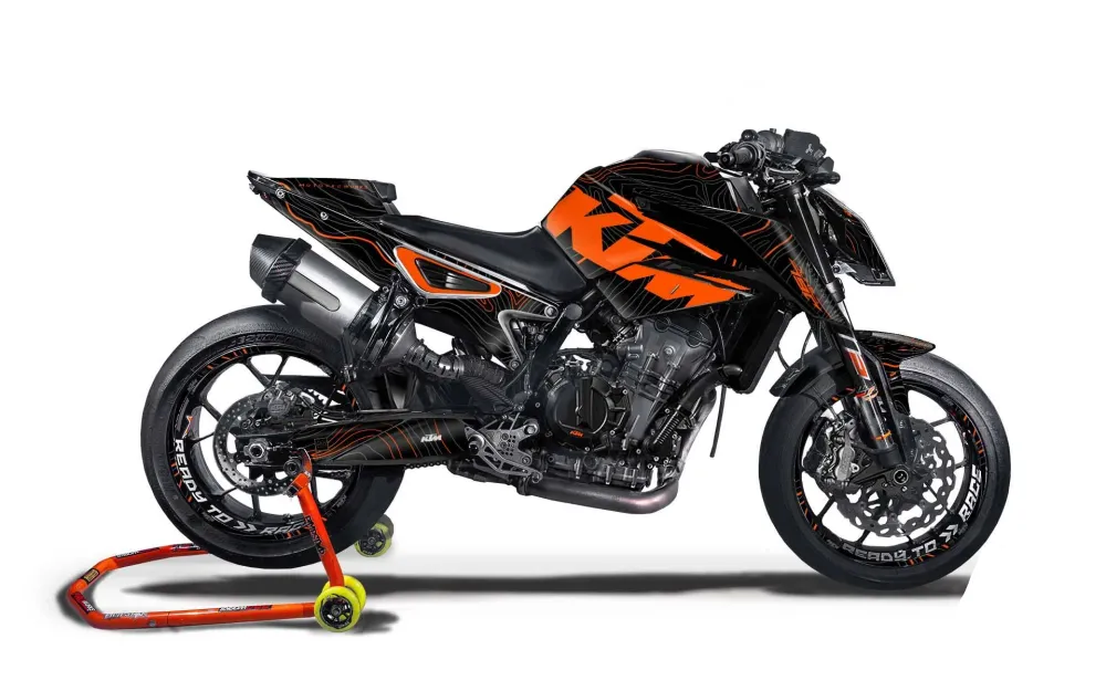 KTM 790/890 Duke GRAFIIKAT - "Topography" (Musta/Oranssi)