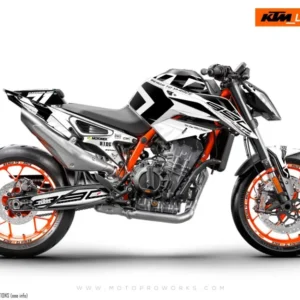 KTM 890 Duke R GRAFIIKAT - "Rasorblade" (Valkoinen)
