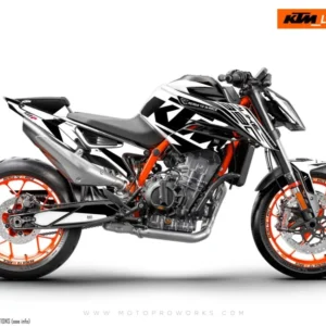 KTM 890 Duke R GRAFIIKAT - "Torque" (Valkoinen/Musta)