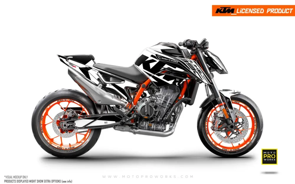 KTM 890 Duke R GRAFIIKAT - "Torque" (Valkoinen/Musta)