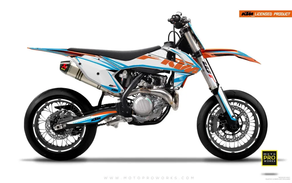 KTM EXC/SX/XC GRAFIIKAT - "REUNA" (sininen/valkoinen)