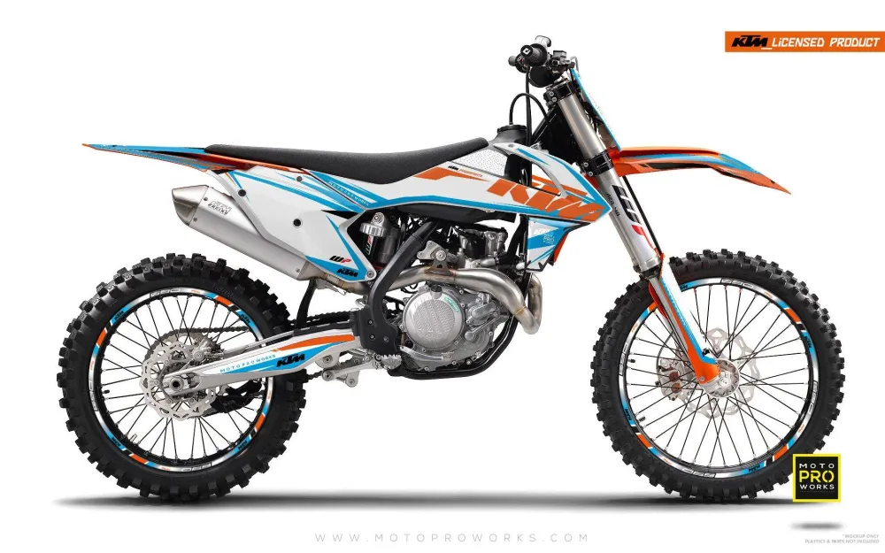 KTM EXC/SX/XC GRAFIIKAT - "REUNA" (sininen/valkoinen)