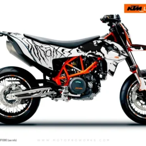 KTM GRAFIIKAT - 690 SMC-R "Wraith" (Valkoinen)