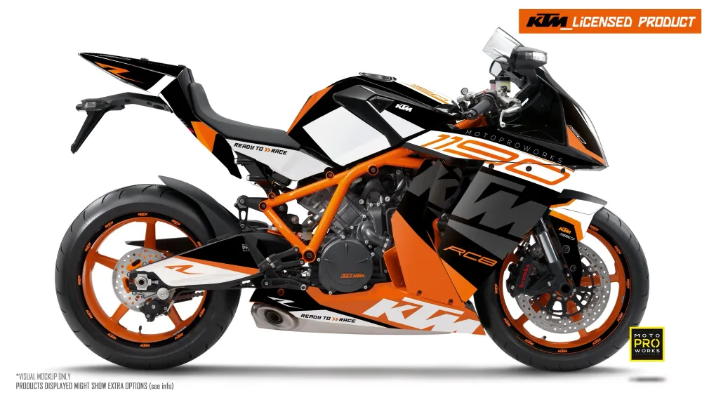 KTM RC8 1190 2011-2015 GRAFIIKAT - "Torque" (Valkoinen/Musta/Oranssi)