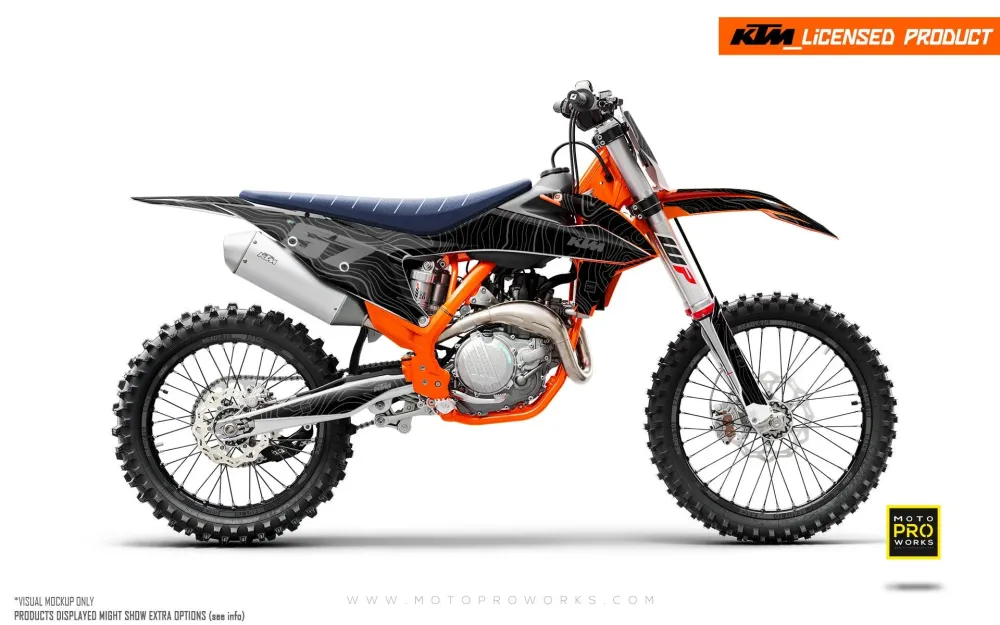 KTM SX / SX-F GRAFIIKAT - "Topography" (Musta)
