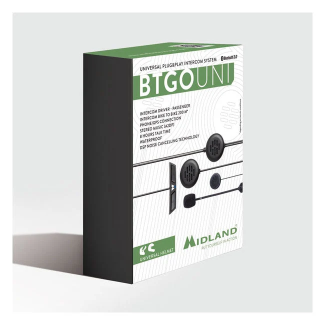 Midland BT Go Uni Moottoripyörän sisäpuhelin Bluetooth